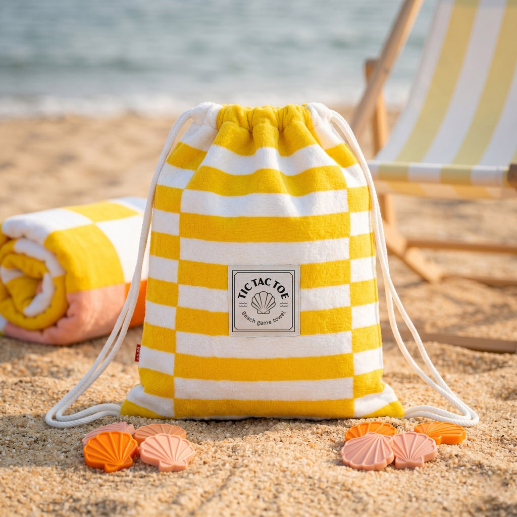 balvi-lifestyle-tic-tac-toe-serviette-plage-jeu-jaune image 2