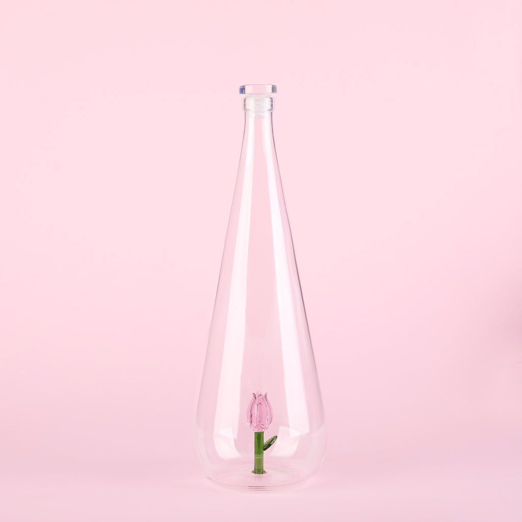 balvi-botanical-tulip-bouteille-verre-rose-borosilicate image 2