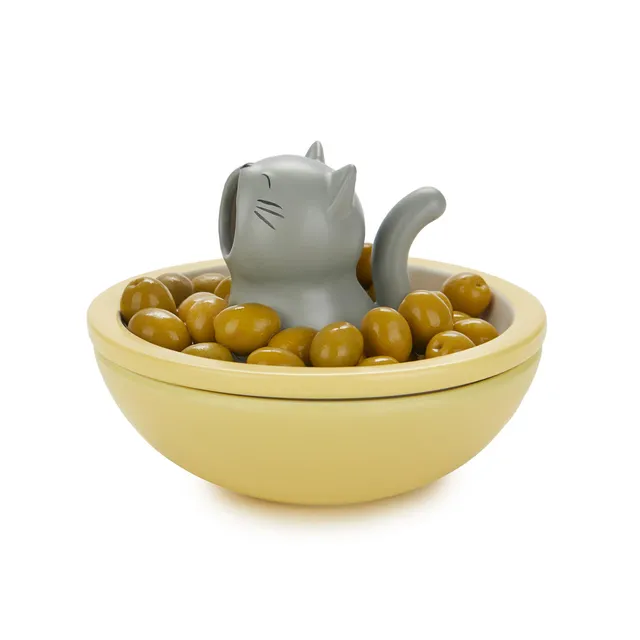 balvi-hungry-cat-bol-ap-ro-c-ramique-jaune-2-en-1 image 1
