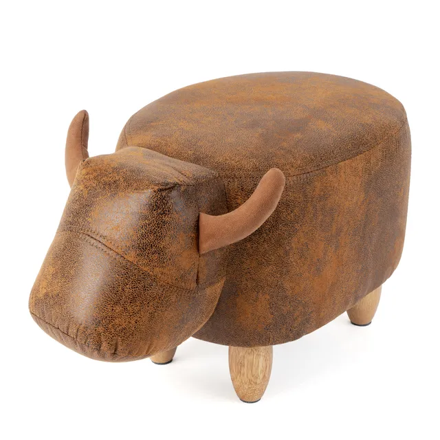 balvi-la-vache-tabouret-vache-marron-similicuir image 1
