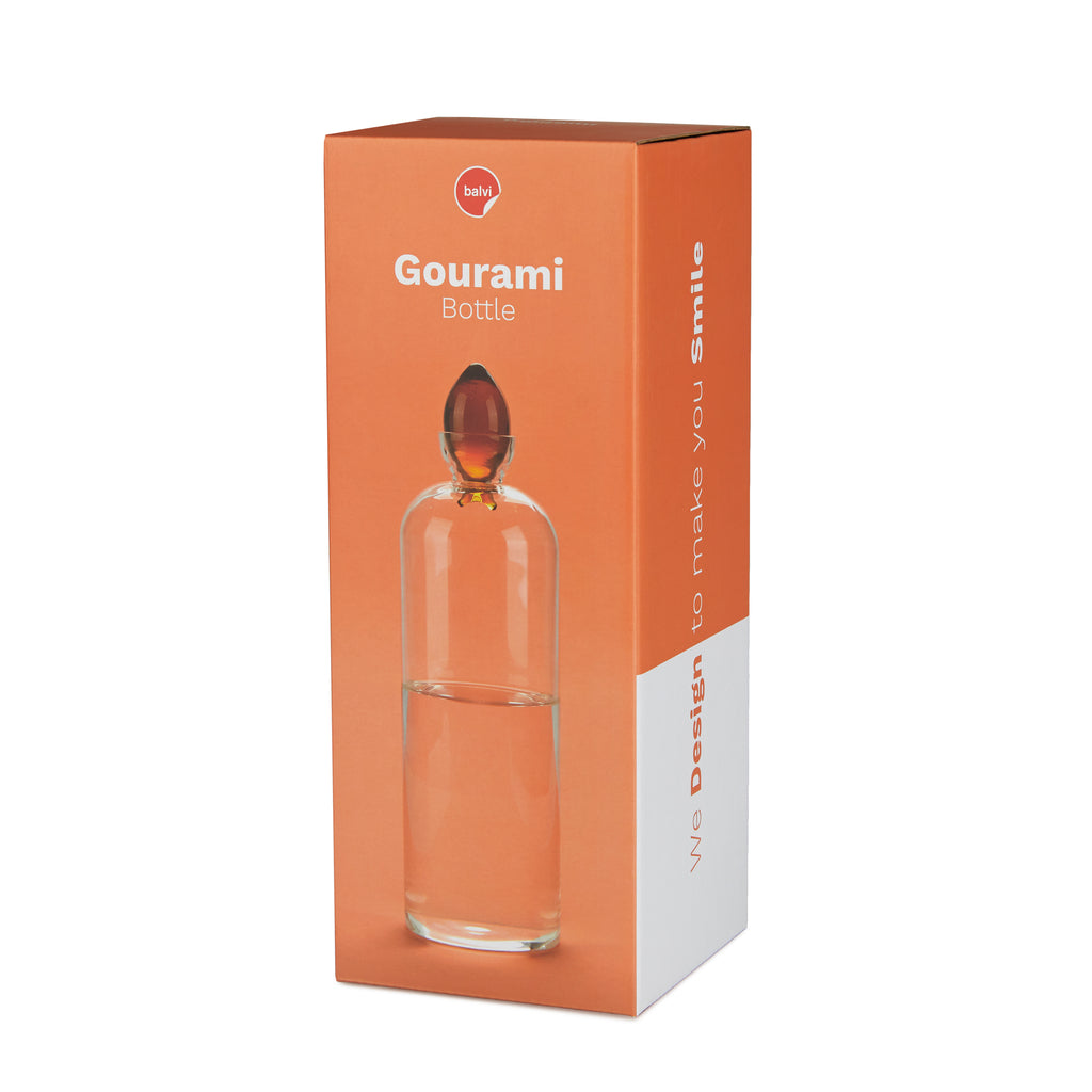 balvi-kitchen-table-gourami-bouteille-verre-orange-poisson image 4