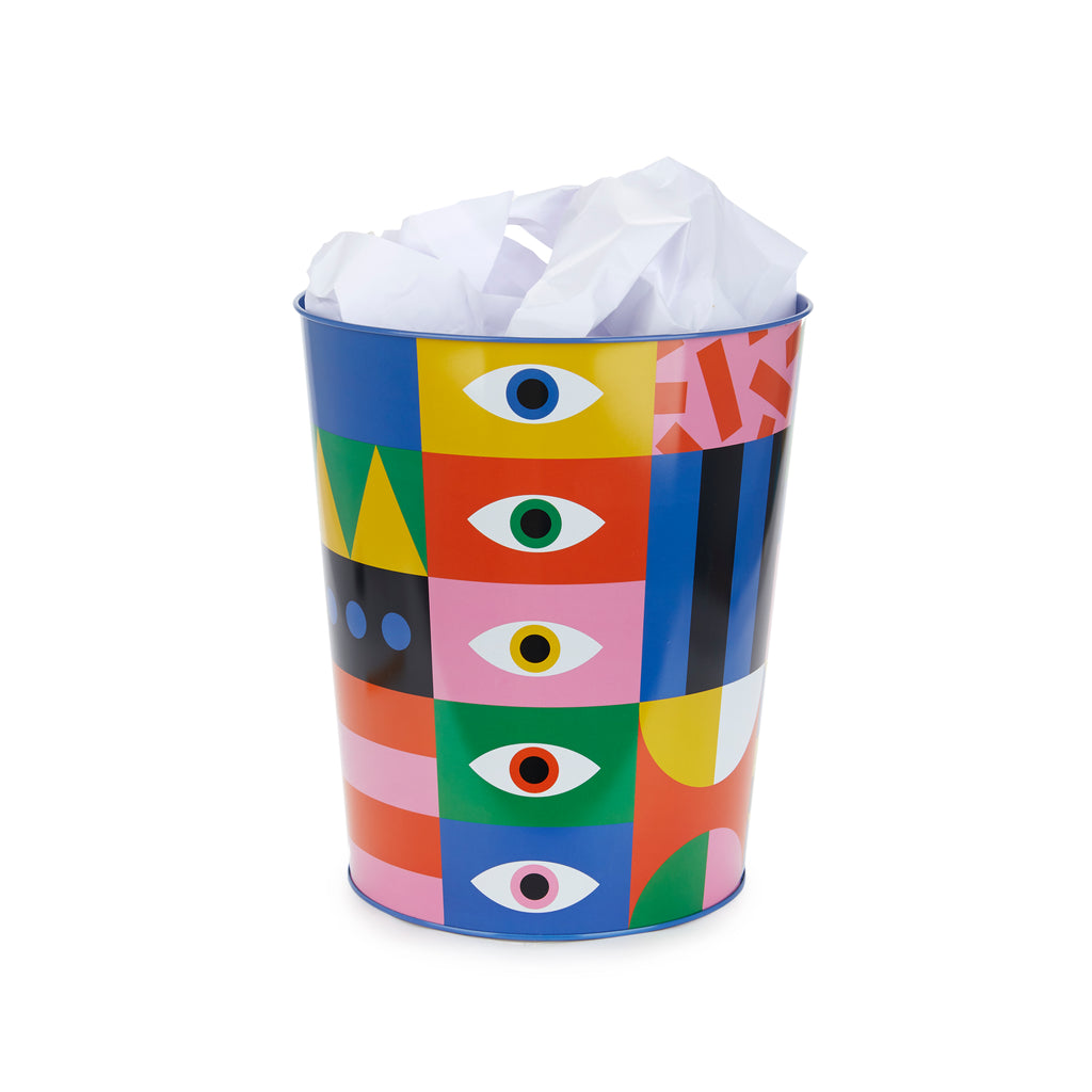 balvi-desk-los-pepes-eyes-corbeille-papier-bleue-m-tal image 1