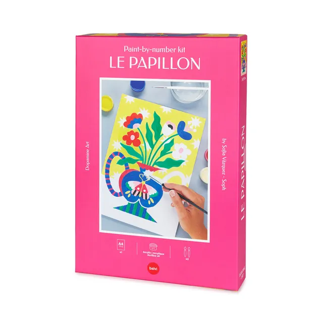 balvi-lifestyle-le-papillon-kit-peinture-par-num-ro-fleurs image 1