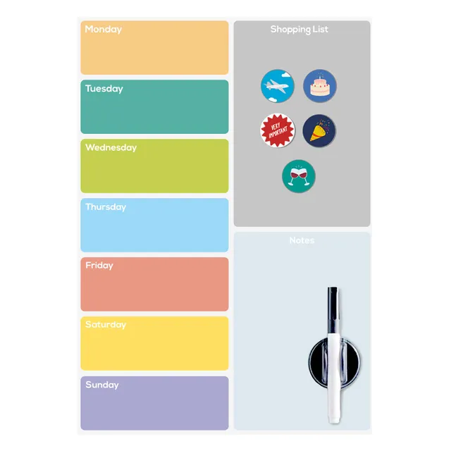 balvi-home-decor-week-planner-tableau-magn-tique-frigo-semaine image 1