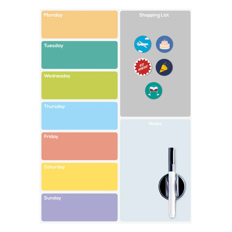balvi-home-decor-week-planner-tableau-magn-tique-frigo-semaine image 1