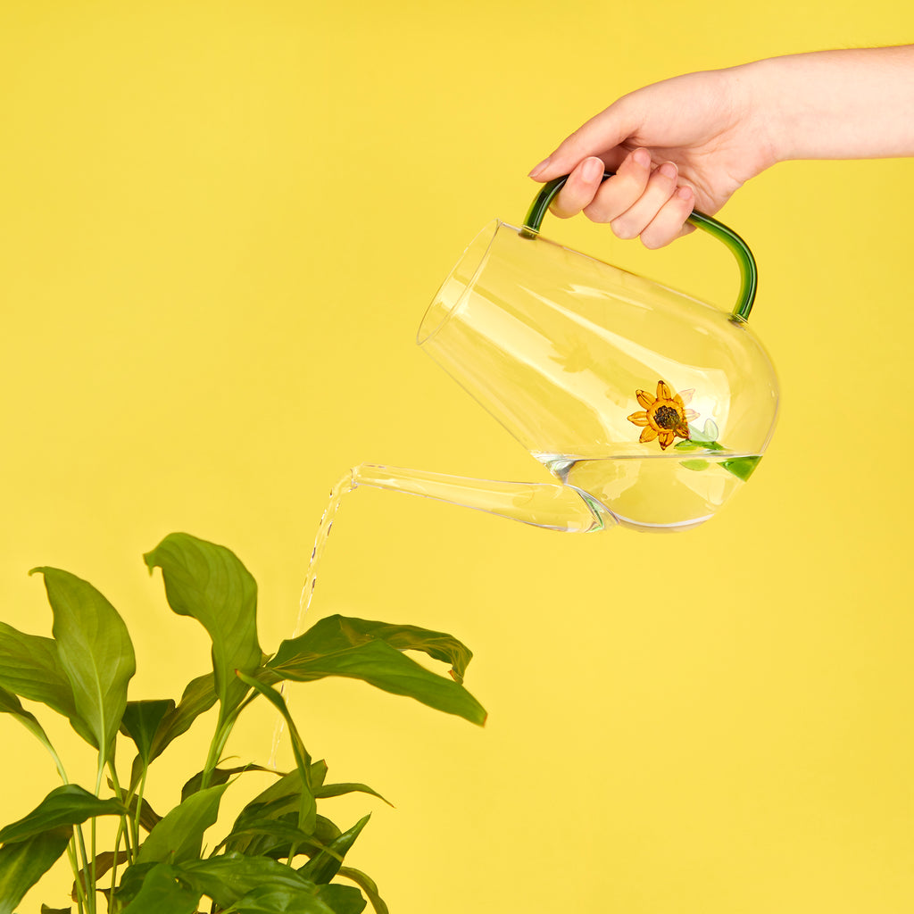 balvi-home-botanical-arrosoir-tournesol-verre-jaune image 2