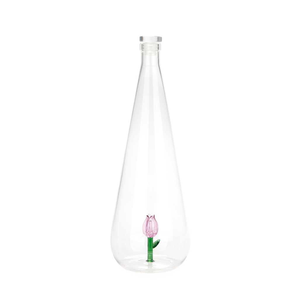 balvi-botanical-tulip-bouteille-verre-rose-borosilicate image 1