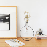 balvi-home-decor-round-silhouette-xl-vase-m-tal-rond-pipette-verre image 2