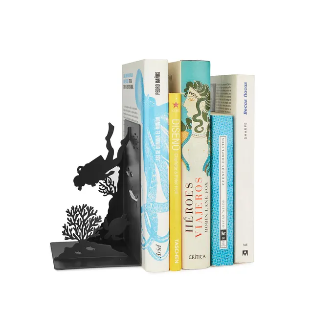 balvi-desk-scuba-serre-livres-plongeur-m-tal-r-cif image 1