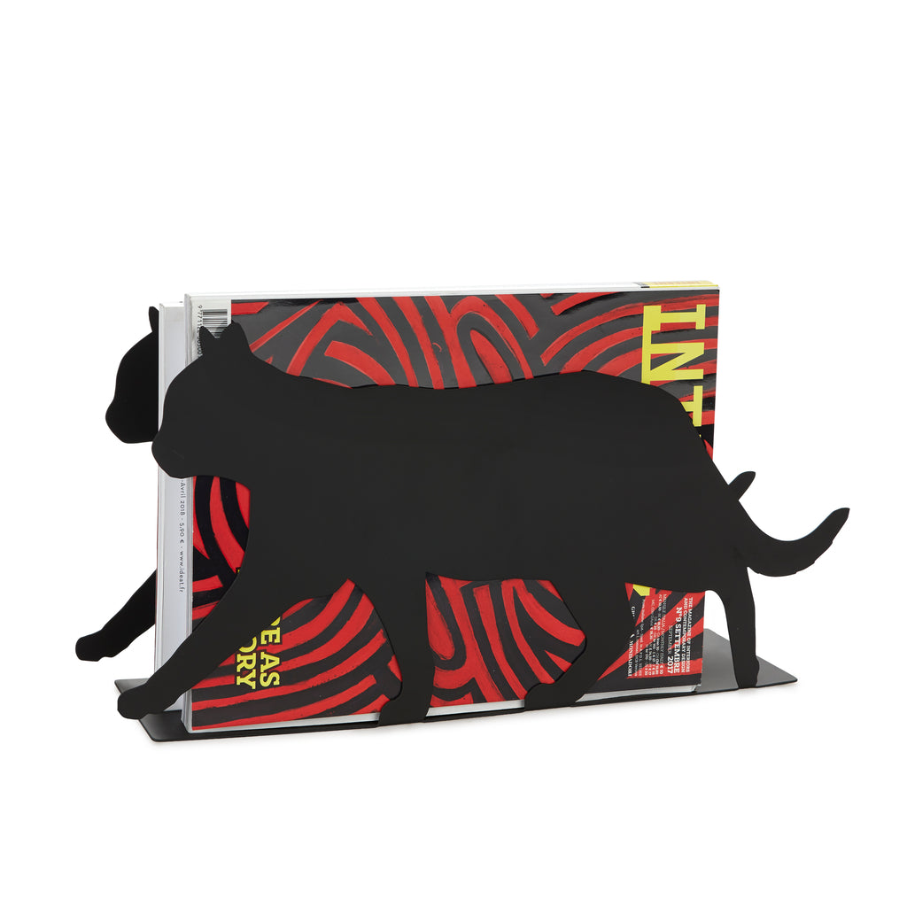 balvi-desk-feline-porte-revues-chat-m-tal-noir image 1