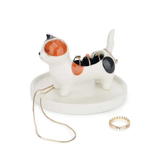 balvi-kitty-calico-porte-bague-chat-avec-plateau image 1