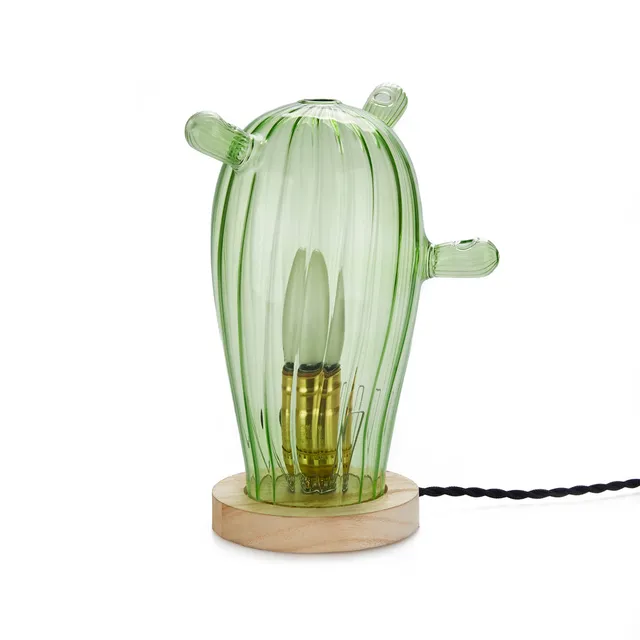 balvi-cactus-mexico-lampe-de-table-cactus-verre-vert image 1