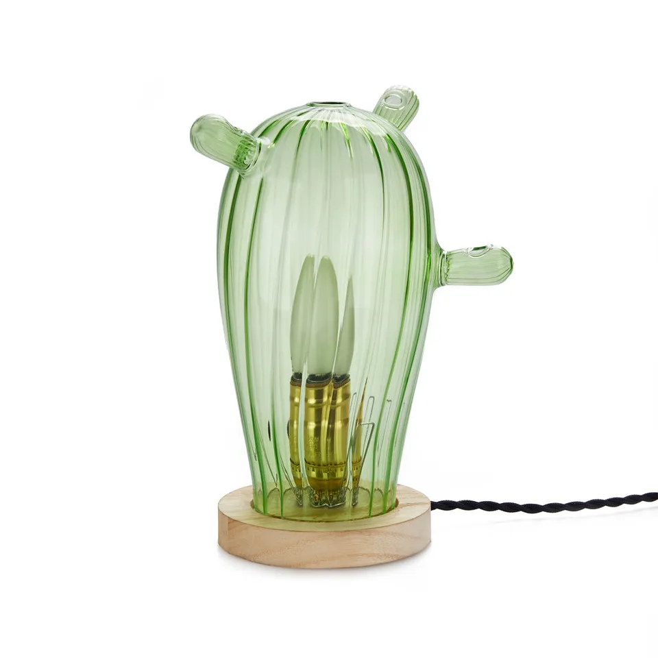 balvi-cactus-mexico-lampe-de-table-cactus-verre-vert image 1