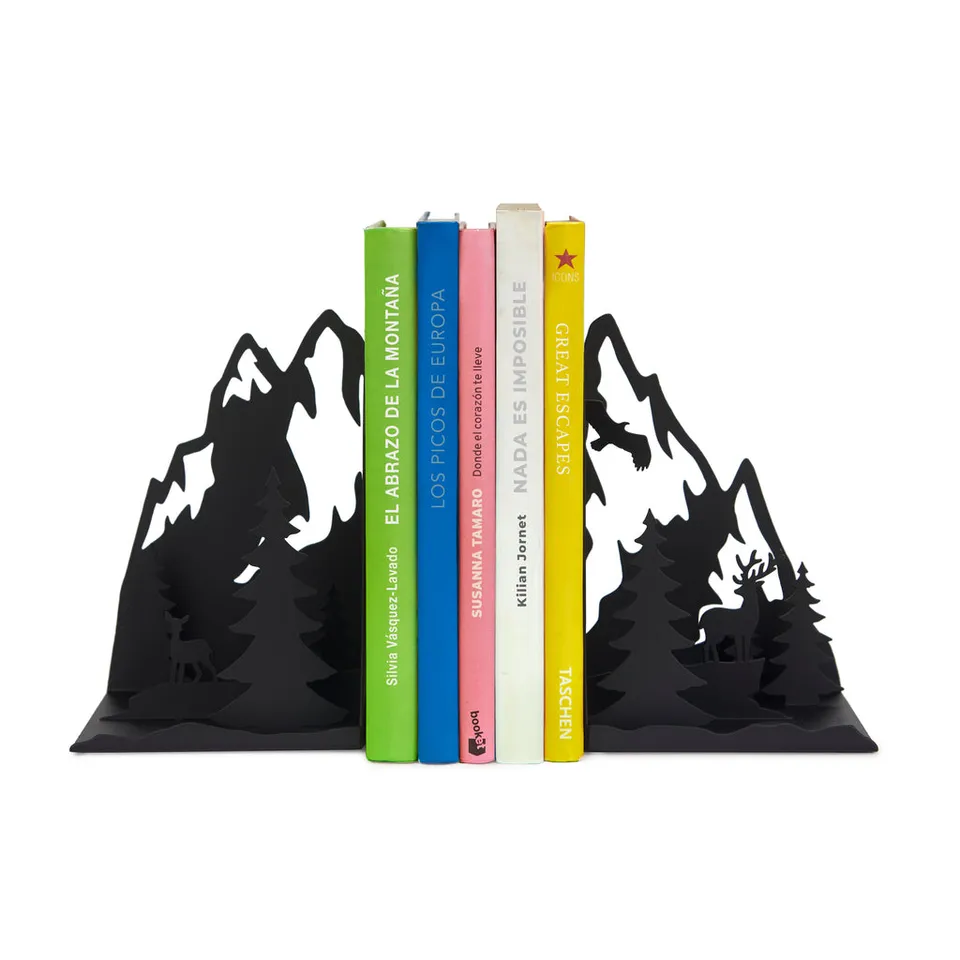 balvi-desk-mountains-double-bookend-serre-livres-noir image 1