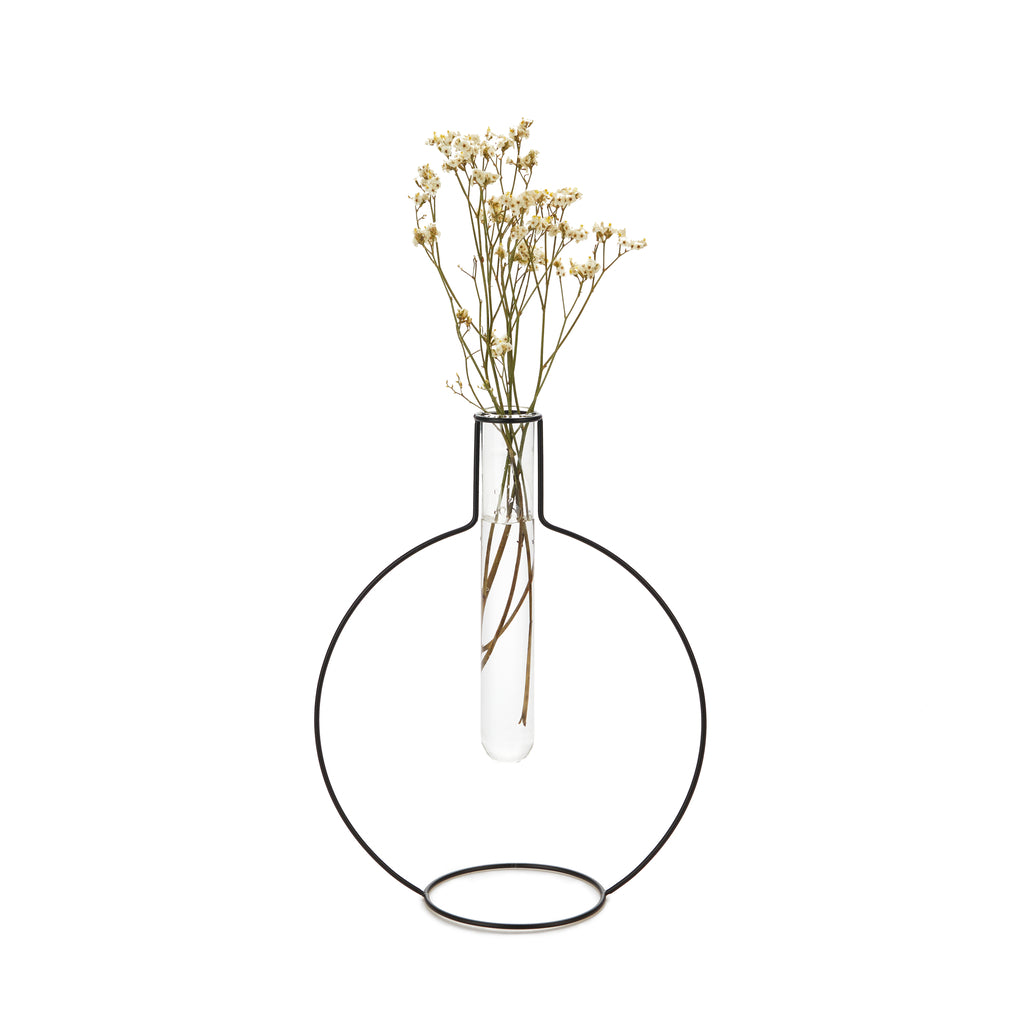 balvi-home-decor-round-silhouette-xl-vase-m-tal-rond-pipette-verre image 1