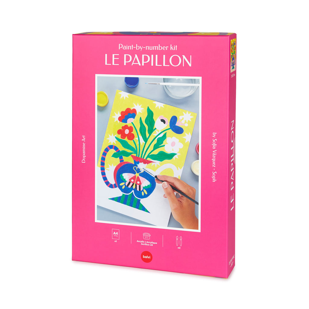 balvi-lifestyle-le-papillon-kit-peinture-par-num-ro-fleurs image 1