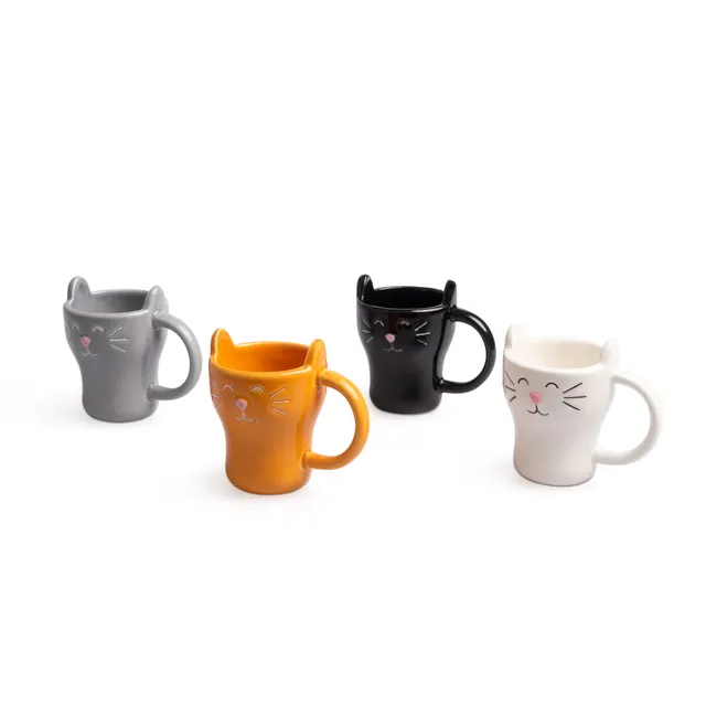 balvi-meow-set-4-mugs-chat-couleurs-oreilles image 1