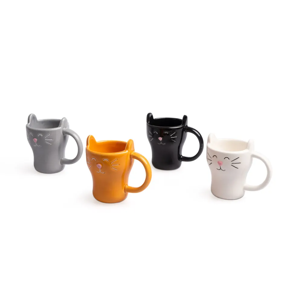 balvi-meow-set-4-mugs-chat-couleurs-oreilles image 1