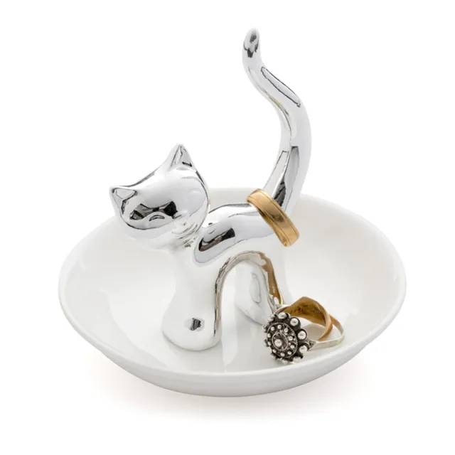 balvi-gatto-porte-bagues-chat-porcelaine-bordeaux image 1
