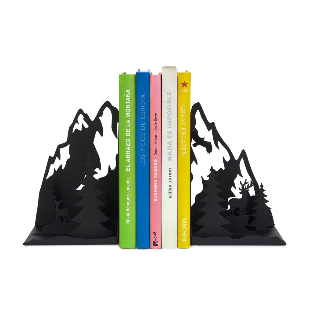 balvi-desk-mountains-double-bookend-serre-livres-noir image 1