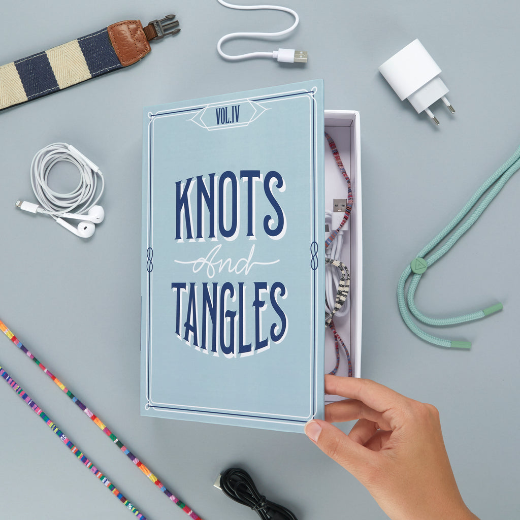 balvi-desk-knots-and-tangles-bo-te-livre-rangement-turquoise image 2