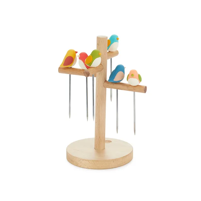 balvi-kitchen-birdie-fourchettes-ap-ritif-oiseaux-lot-6-inox image 1