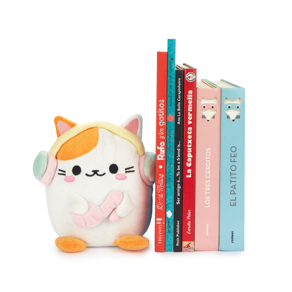 balvi-desk-kawaii-melody-serre-livres-chat-casque-peluche image 1