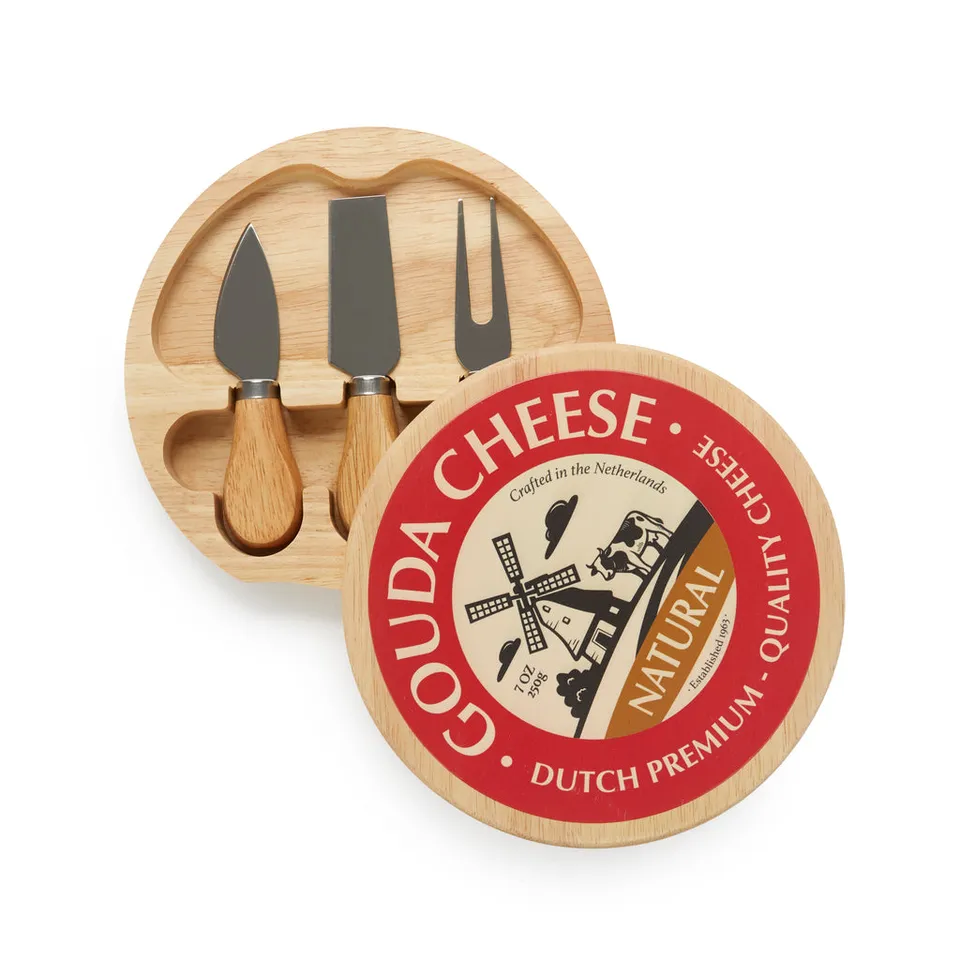 balvi-gouda-plateau-fromage-bois-rouge-3-couteaux image 1