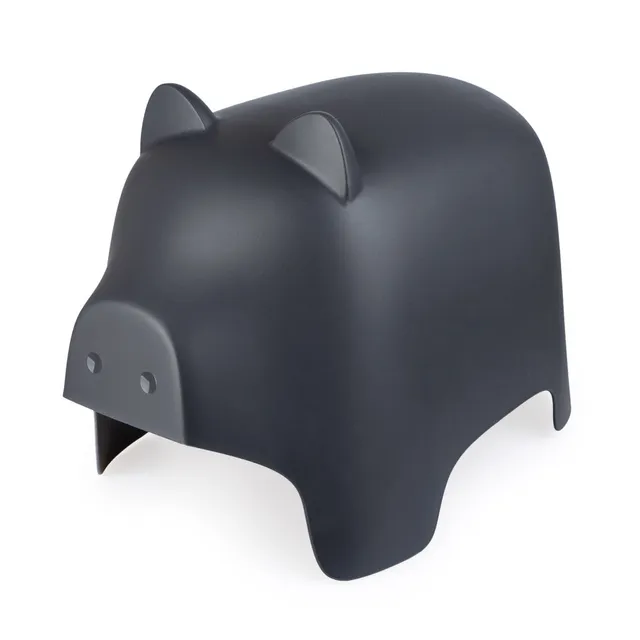 balvi-home-decor-piggy-tabouret-cochon-gris-plastique image 1