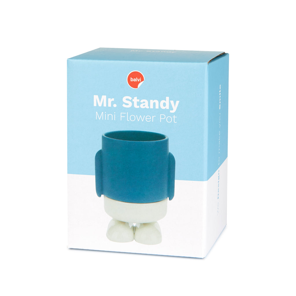 balvi-mr-standy-mini-cache-pot-c-ramique-bleu image 4