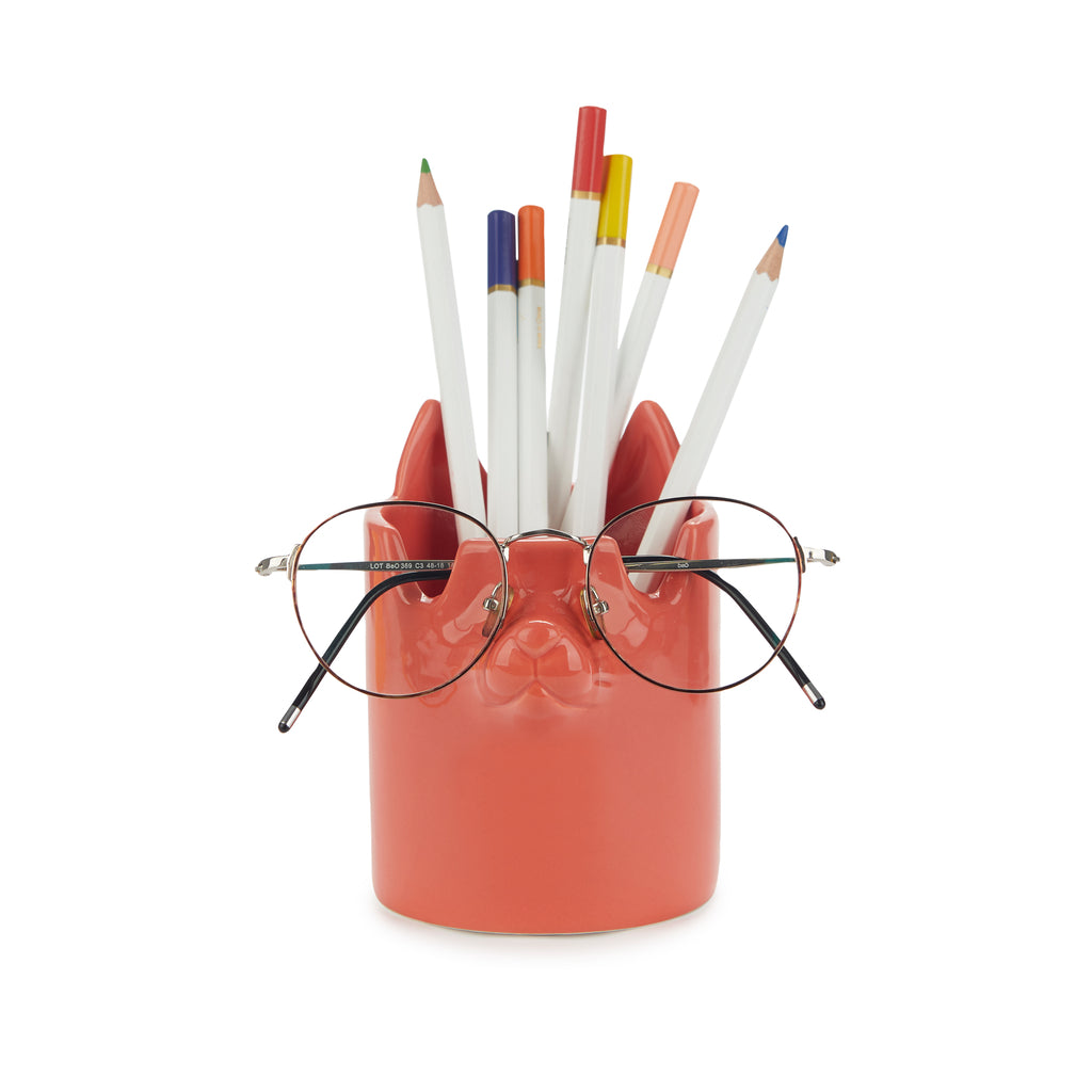 balvi-desk-nosy-buddy-pot-crayons-chat-porte-lunettes-2-en-1 image 1