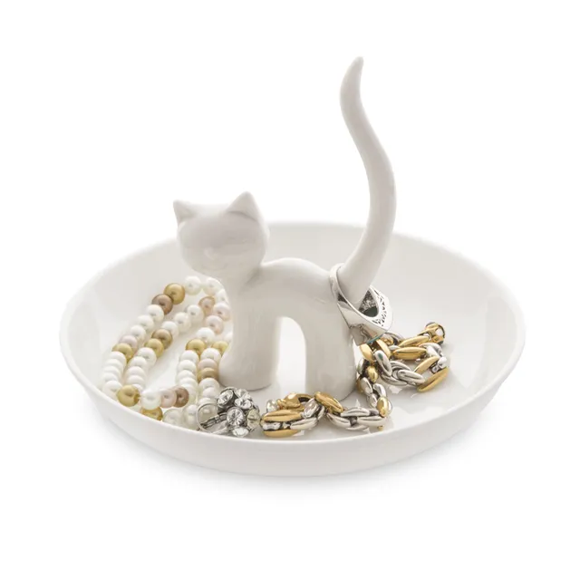 balvi-home-decor-gatto-xl-porte-bijoux-chat-blanc image 1