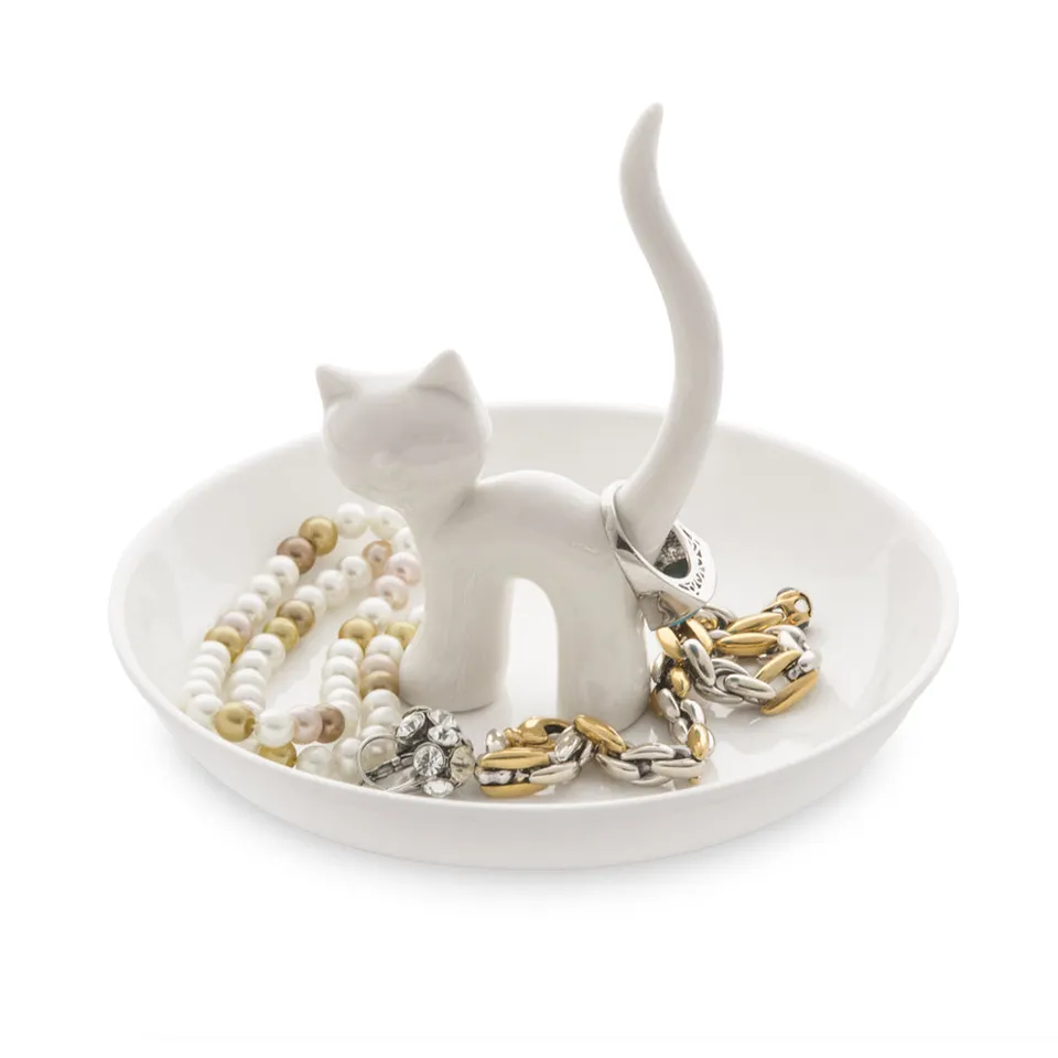 balvi-home-decor-gatto-xl-porte-bijoux-chat-blanc image 1