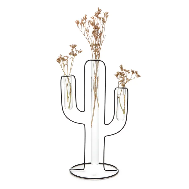 balvi-cactus-silhouette-vase-cactus-m-tal-3-tubes image 1