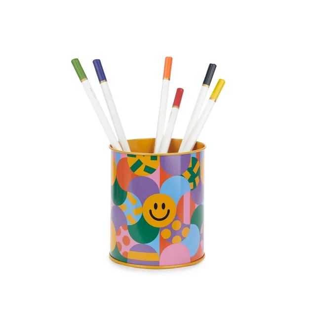 balvi-desk-los-pepes-smileys-pot-crayons-jaune-m-tal image 1
