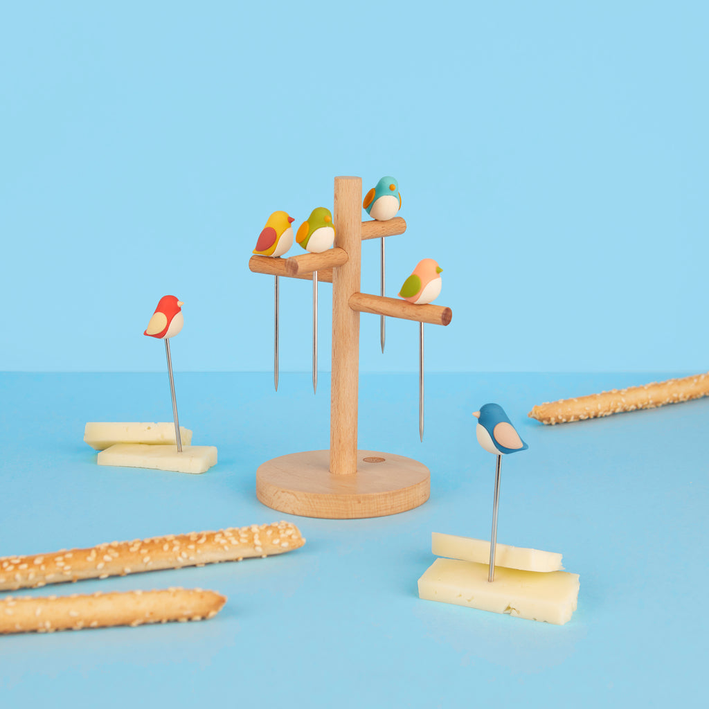 balvi-kitchen-birdie-fourchettes-ap-ritif-oiseaux-lot-6-inox image 2