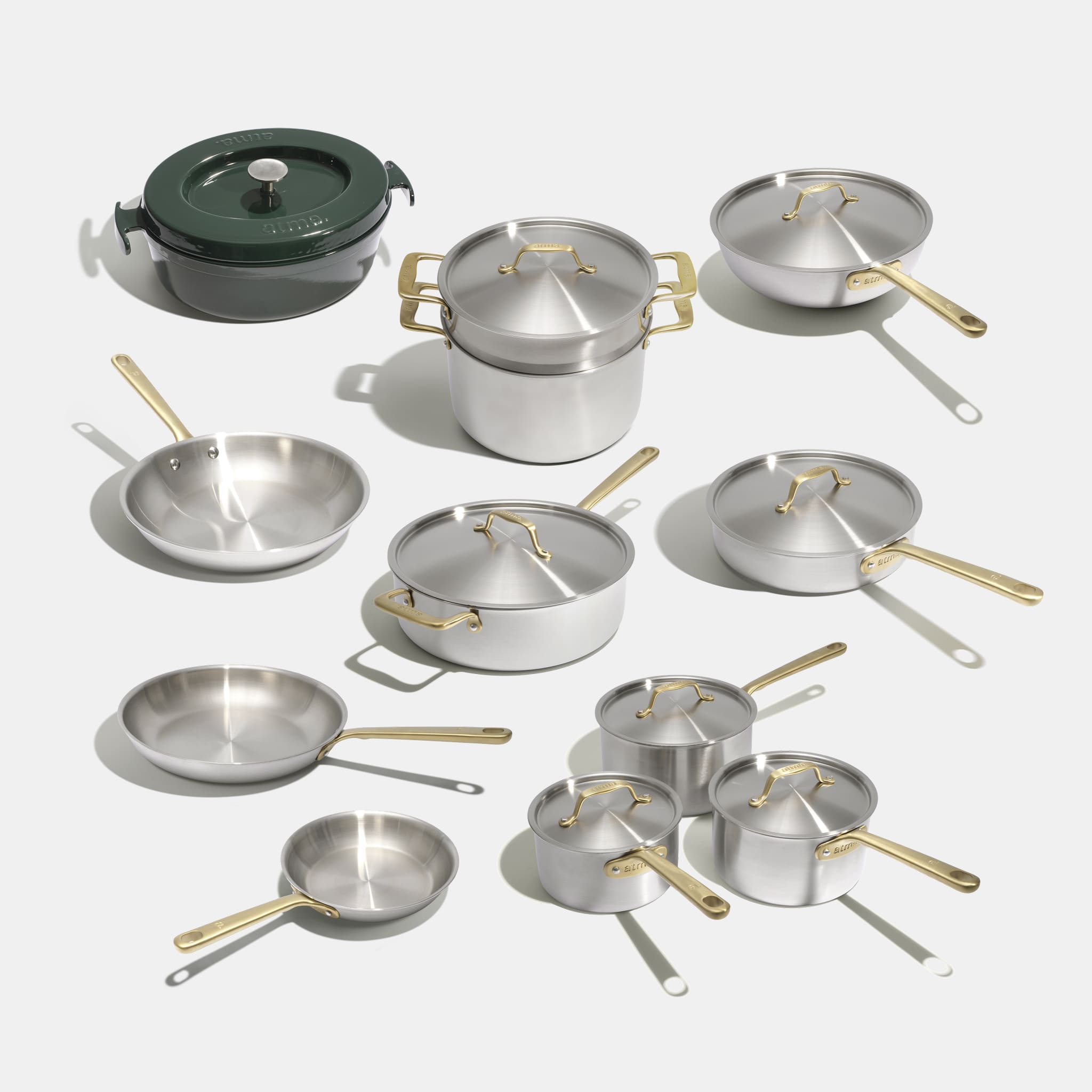 atma-batterie-cuisine-inox-21-pi-ces-manche-dor image 1