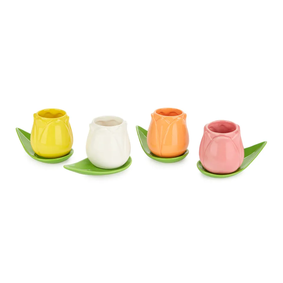 balvi-tulip-set-4-tasses-caf-tulipe-avec-soucoupes image 1