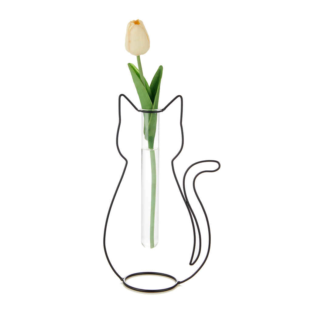 balvi-cat-silhouette-vase-chat-noir-pipette-verre image 1