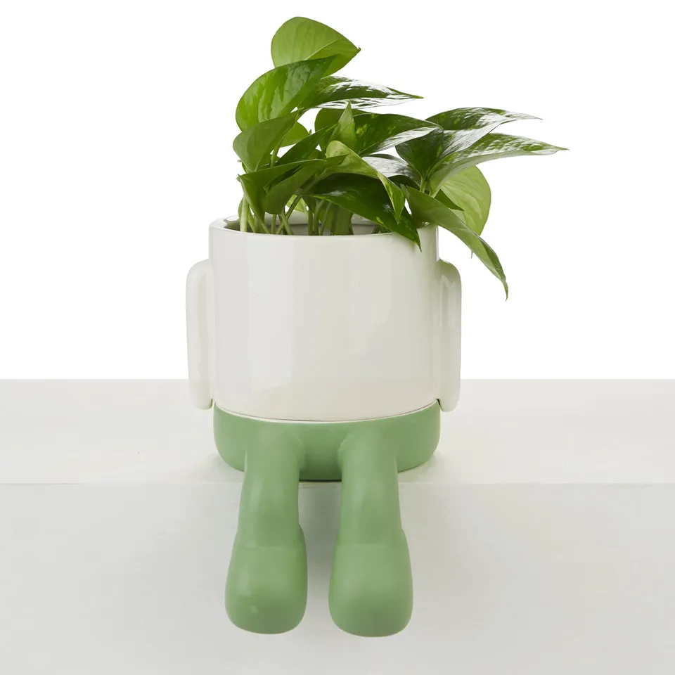 balvi-mr-dangly-cache-pot-c-ramique-bleu-jambes image 1