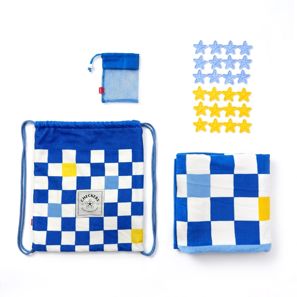 balvi-checkers-serviette-plage-jeu-dames-bleue image 6
