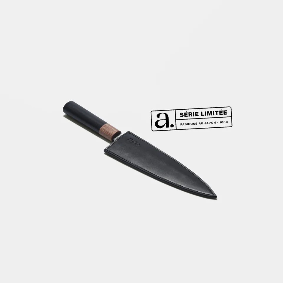 atma-tui-en-cuir-noir-couteau-gyuto-veau image 1