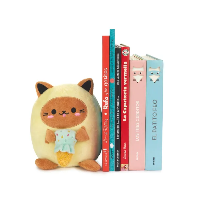 balvi-desk-serre-livres-chat-kawaii-glace-menthe-lest image 1