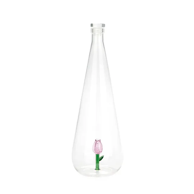 balvi-botanical-tulip-bouteille-verre-rose-borosilicate image 1