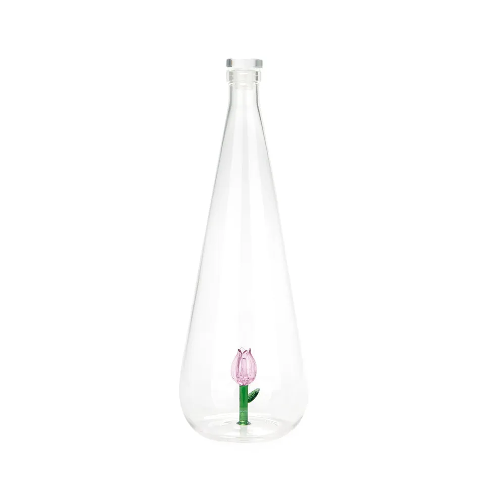 balvi-botanical-tulip-bouteille-verre-rose-borosilicate image 1