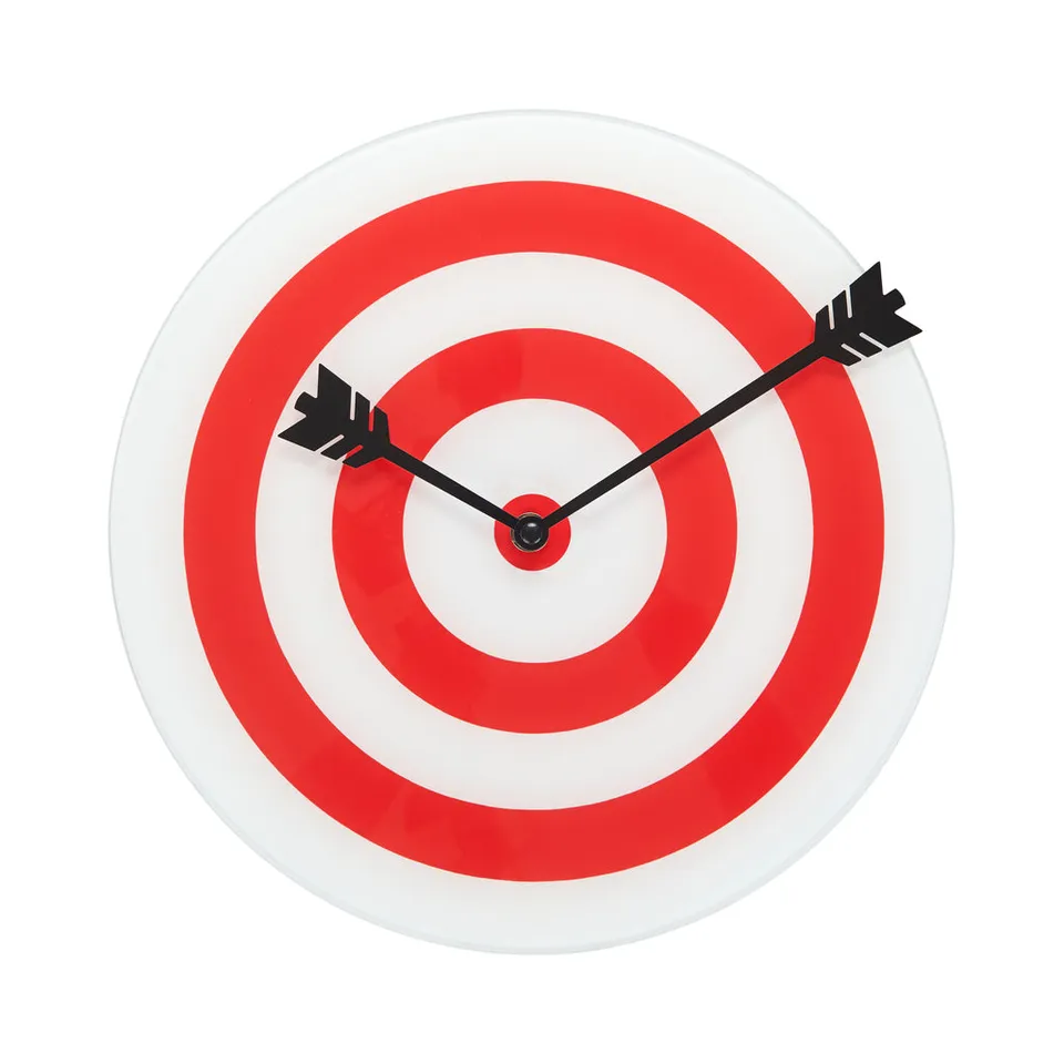 balvi-home-decor-target-horloge-murale-verre-rouge image 1
