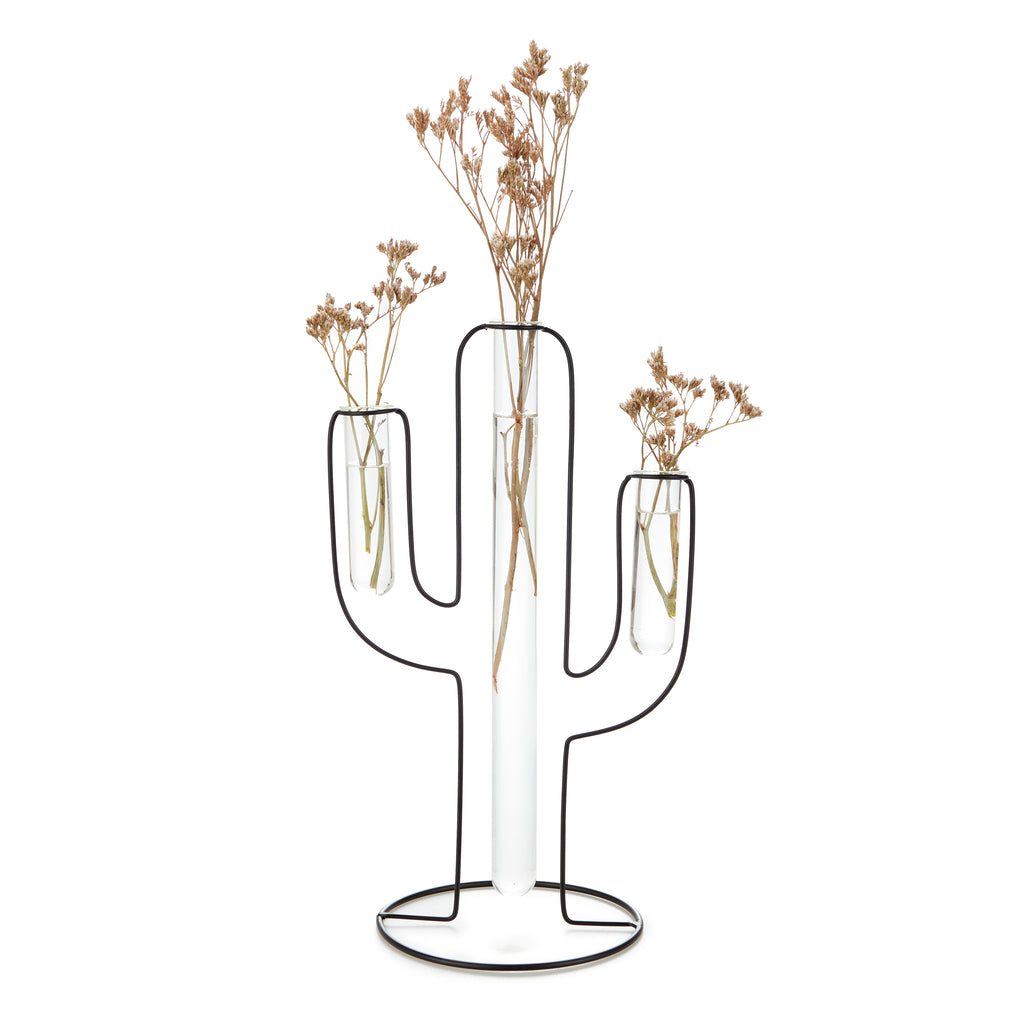 balvi-cactus-silhouette-vase-cactus-m-tal-3-tubes image 1
